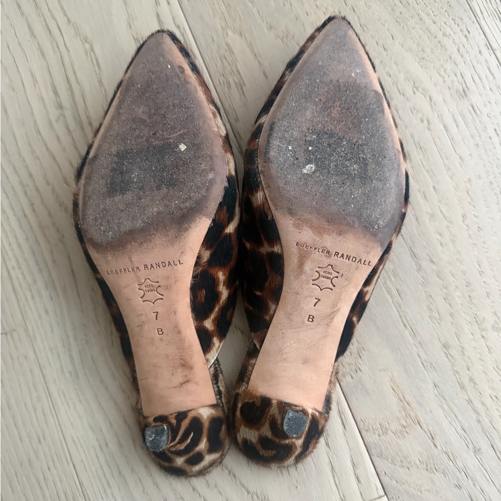 Loeffler Randall Leopard Print Women's Mules - Picture 4 of 6